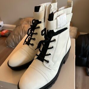 Marc Fisher Ivory Combat Boots